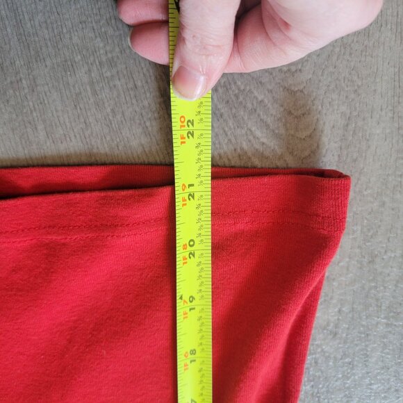 Tommy Hilfiger Womens Red Cotton L/S Split Hem Logo Top L/G - Picture 7 of 8